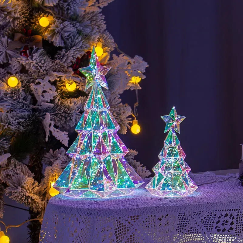 🎅 Early Christmas Sale 🎅✨3D Prismatic Iridescent Holographic Christmas Tree with LED Lights