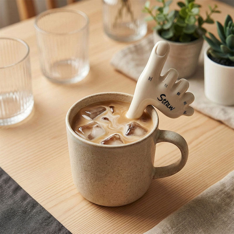 🔥Buy 1 Get 1 Free🌟Handmade Foot-Shaped Ceramic Straw