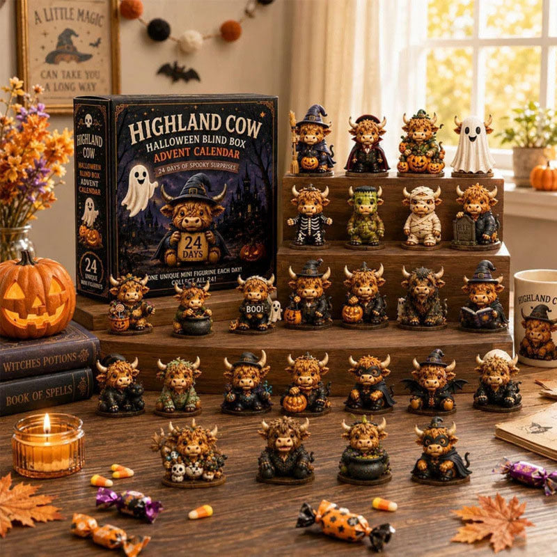 🔥49% Off Last Day - 🐮24 Days of Spooky Highland Cow Advent Calendar 2026