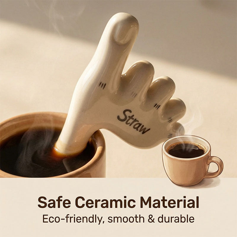 🔥Buy 1 Get 1 Free🌟Handmade Foot-Shaped Ceramic Straw