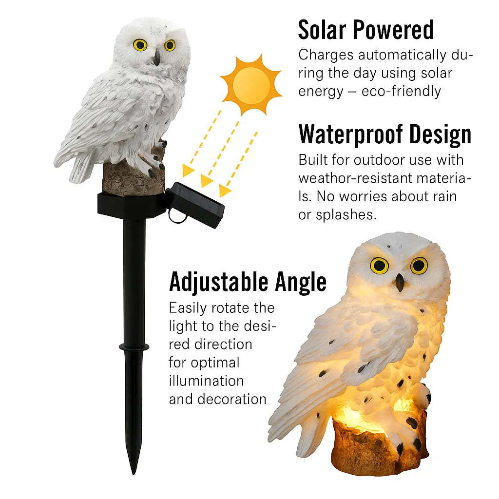 🔥Hot Sale🔥Waterproof Solar Owl Light – LED Pathway Light for Lawn, Garden & Outdoor Decor