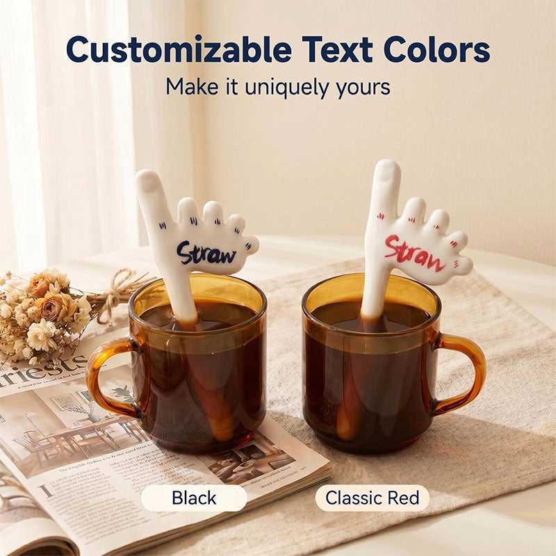 🔥Buy 1 Get 1 Free🌟Handmade Foot-Shaped Ceramic Straw