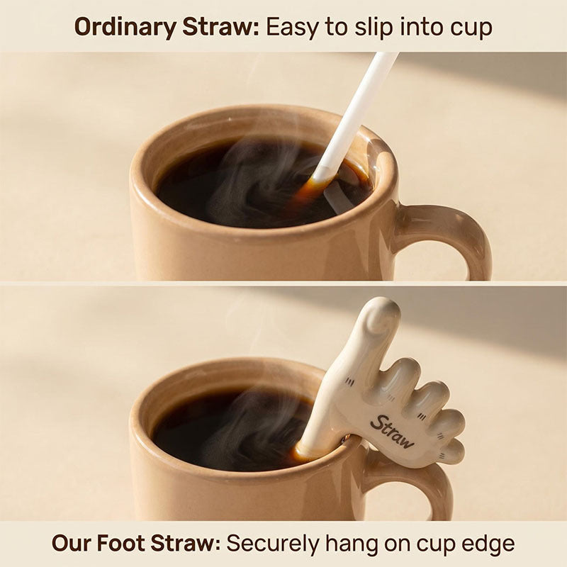 🔥Buy 1 Get 1 Free🌟Handmade Foot-Shaped Ceramic Straw