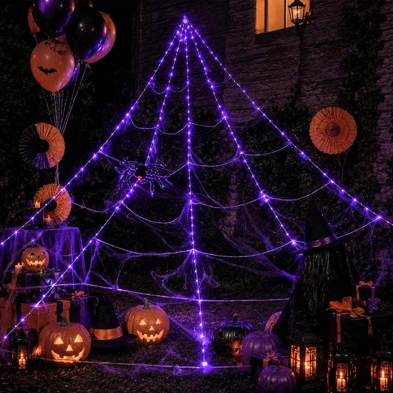 🎃Spooky Season Outdoor Spider Web Lights