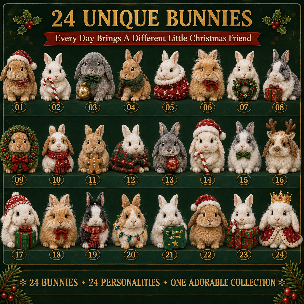 🎁🐇24 Days Bunny Acrylic Ornament Advent Calendar