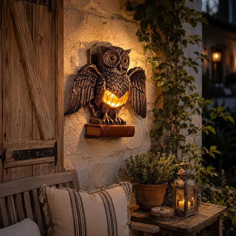🎁Halloween Promotion 70% OFF - Vintage Owl Garden Wall Sconce