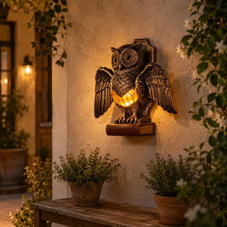 🎁Halloween Promotion 70% OFF - Vintage Owl Garden Wall Sconce