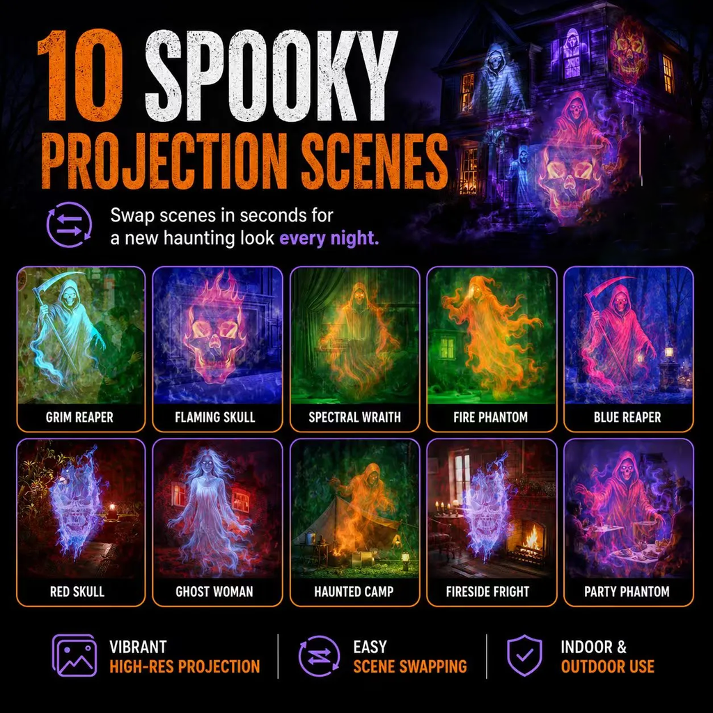 🎃32FT HD Halloween Projector | That Disappoint Your Halloween Party | 10 Unique HD Projection Patterns