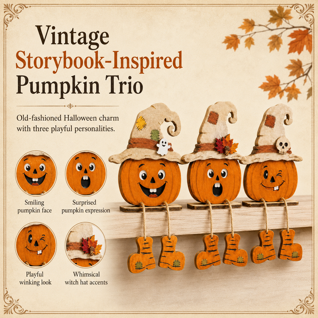 🎁Halloween Pumpkin Shelf Sitters(3Pcs)