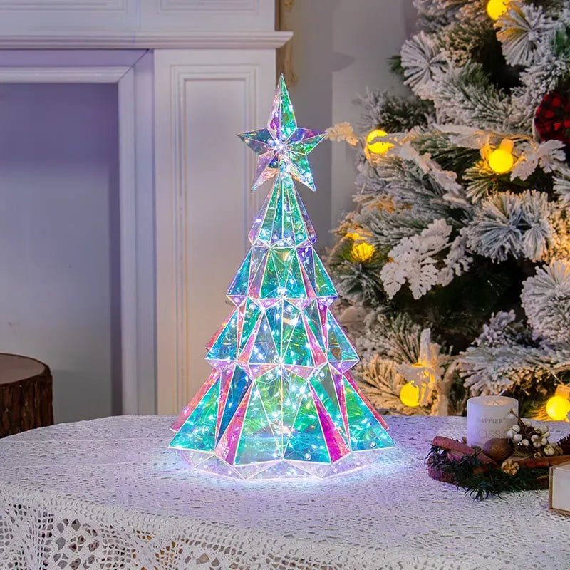 🎅 Early Christmas Sale 🎅✨3D Prismatic Iridescent Holographic Christmas Tree with LED Lights