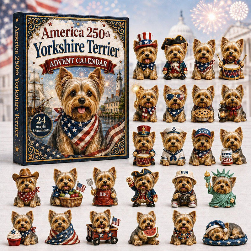 😍🐶24 Days Yorkie Acrylic Ornament Advent Calendar