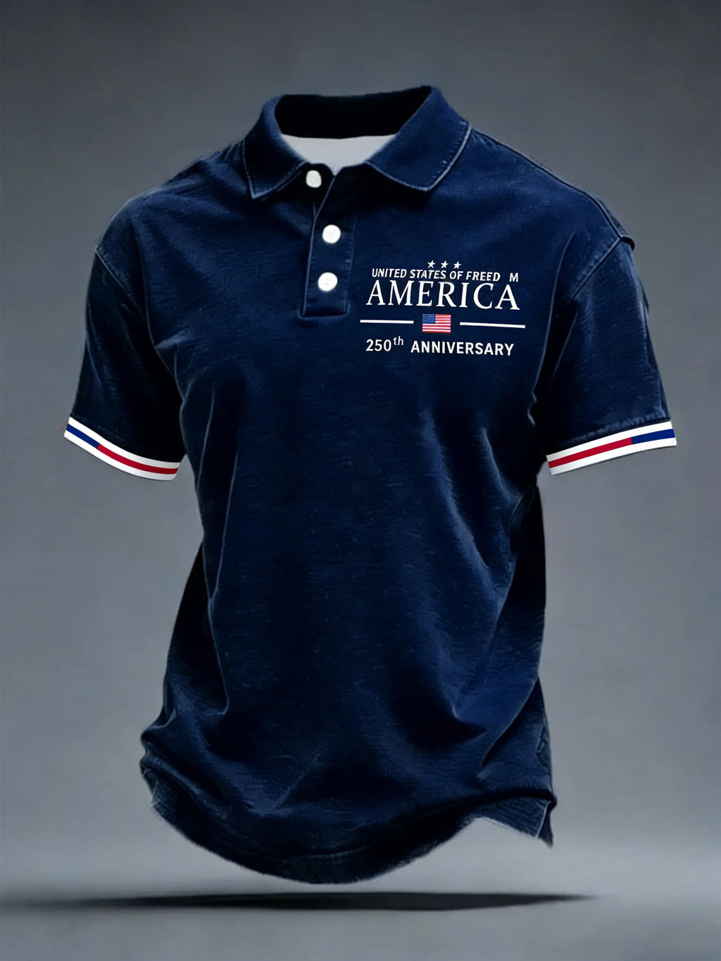 Men's American 250th Anniversary Print Casual Polo Shirt