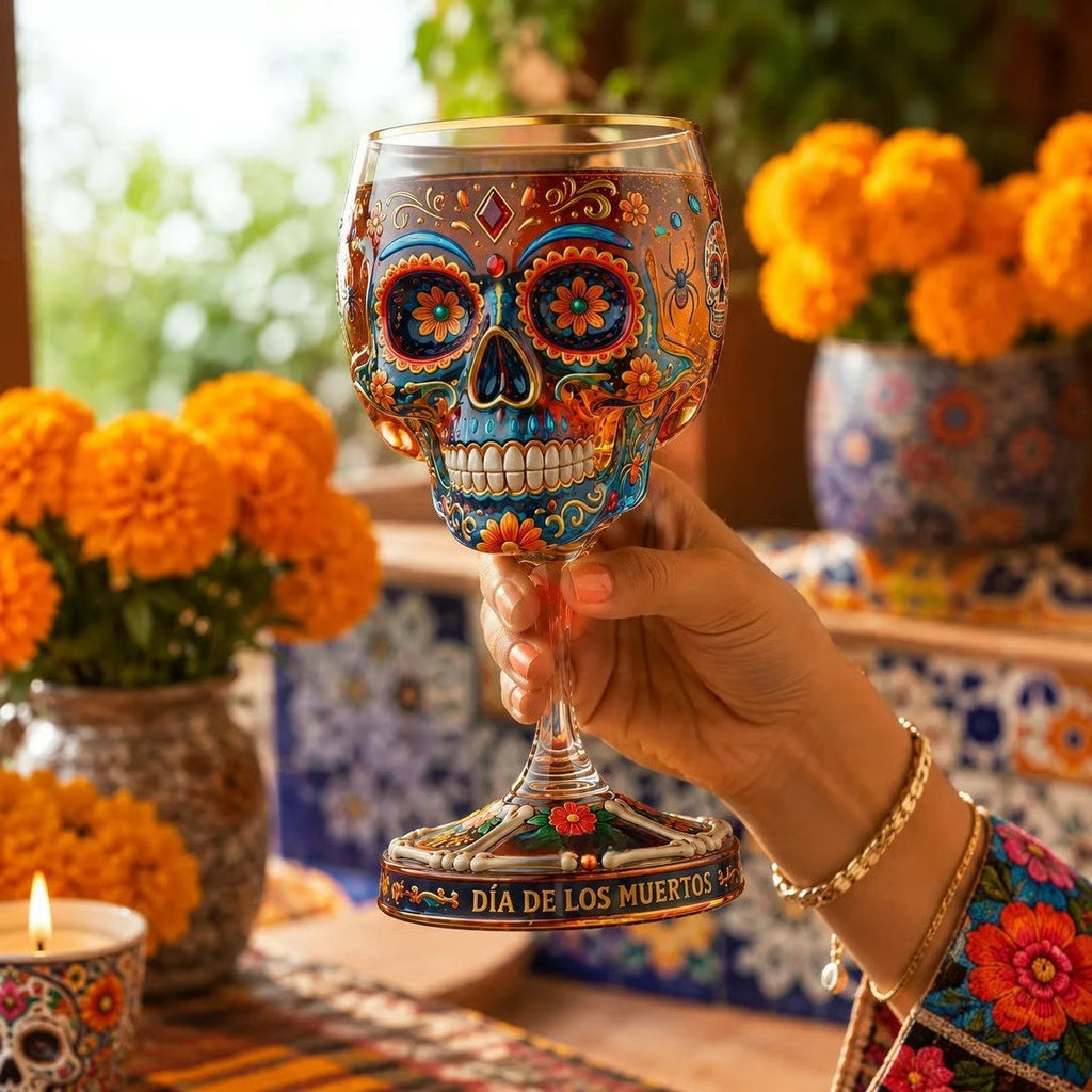 ❤️Day of the Dead Collector Goblet – Limited Edition Art Glass