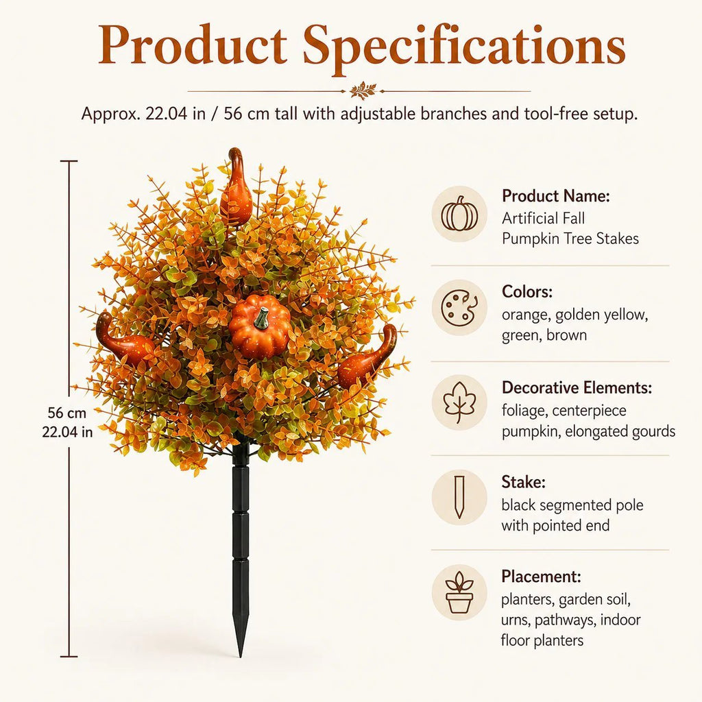 🔥Artificial Fall Pumpkin Tree Stakes