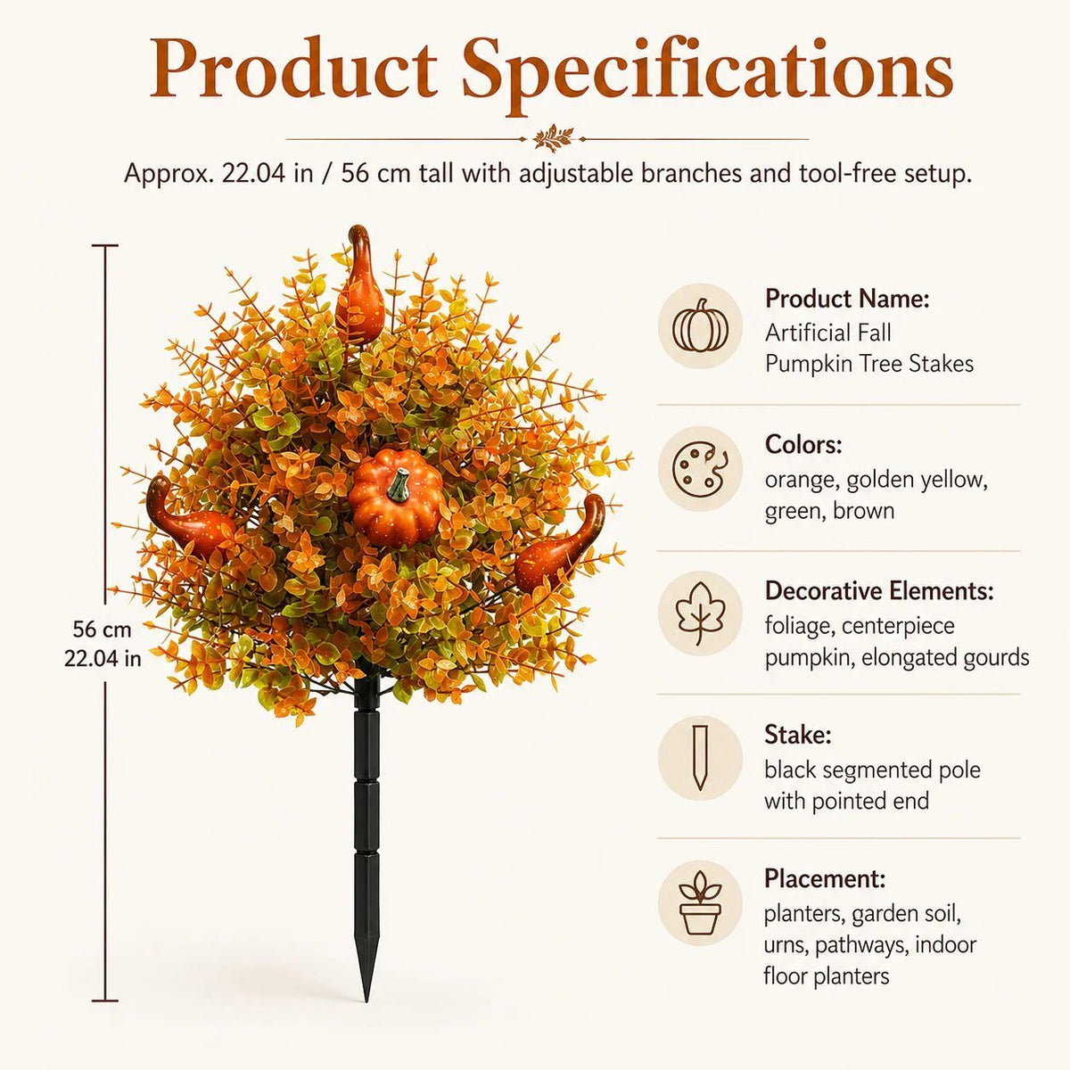 🔥Artificial Fall Pumpkin Tree Stakes