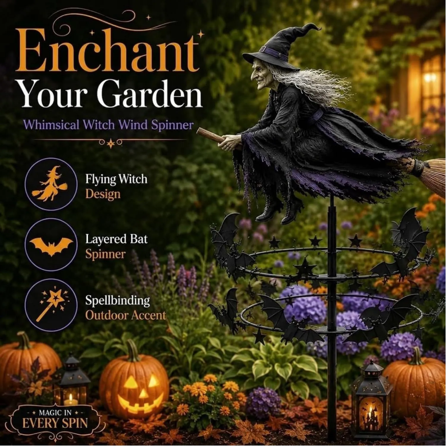 🧙Halloween Early Bird Special-The Magical Flying Witch Garden Stakes