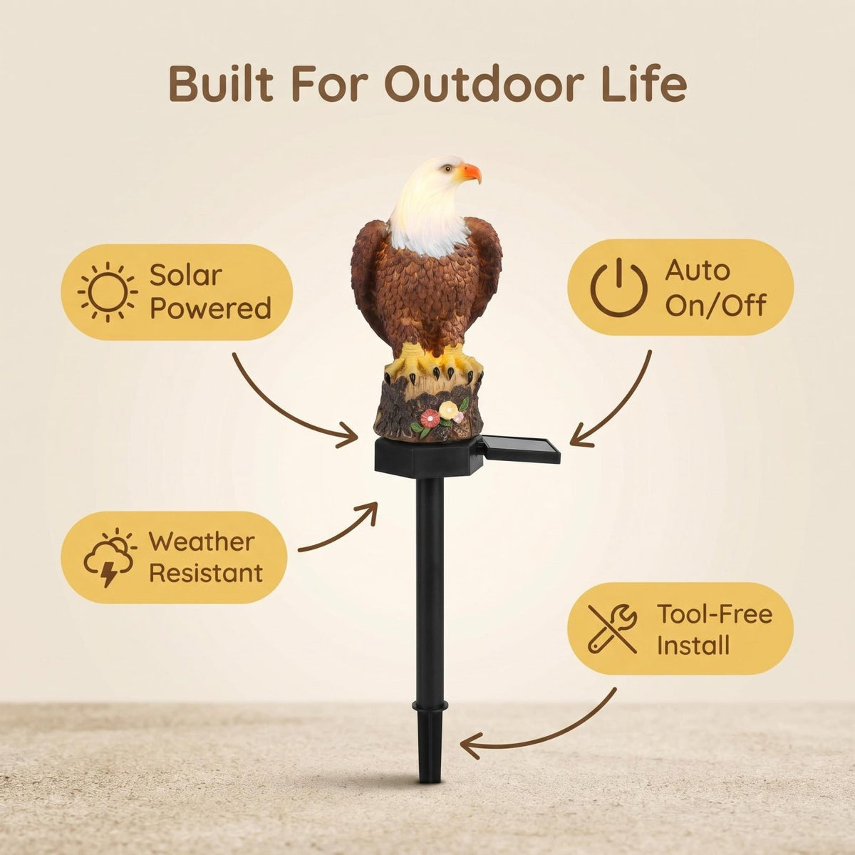 Solar Eagle Garden Light – Glowing Outdoor Yard Decor