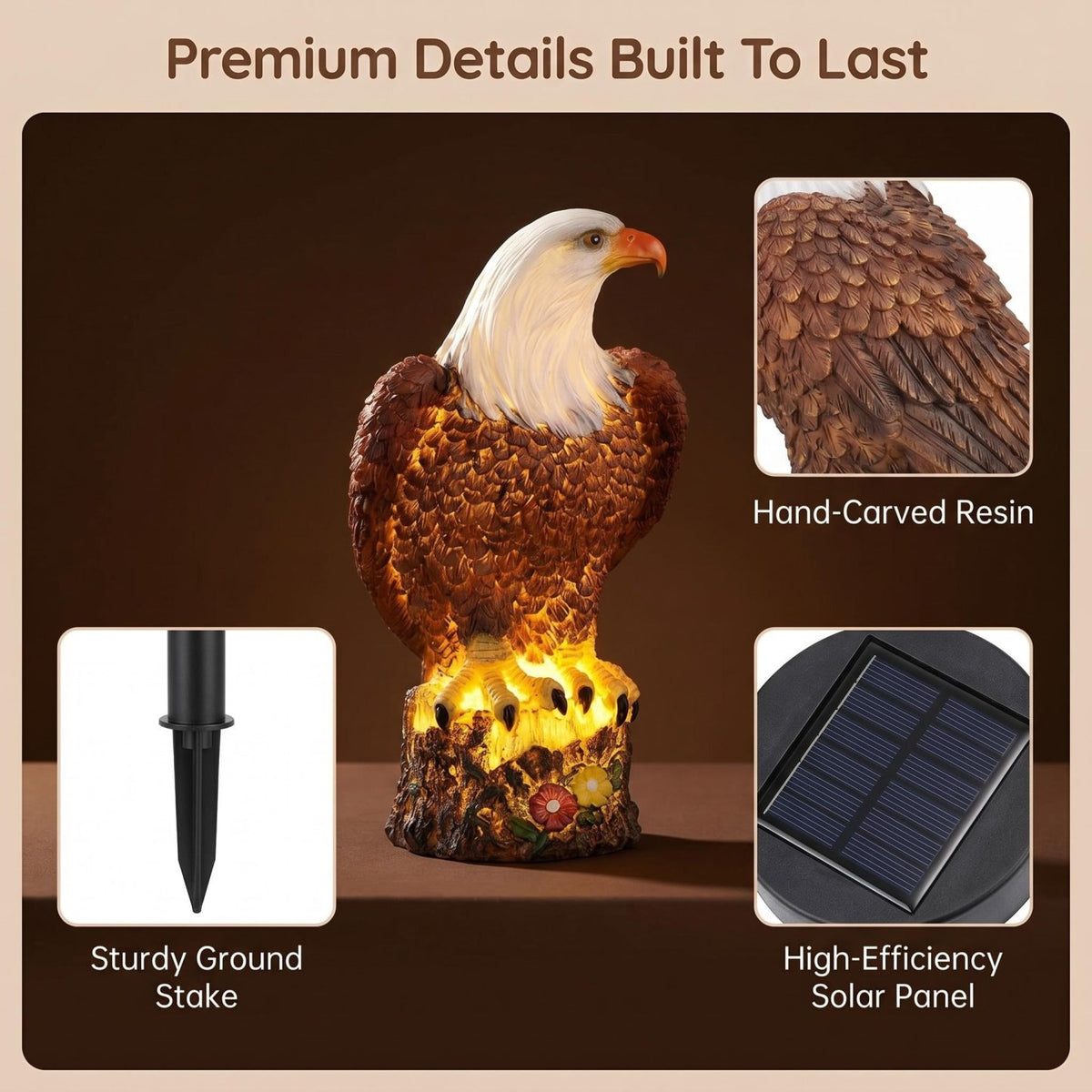 Solar Eagle Garden Light – Glowing Outdoor Yard Decor