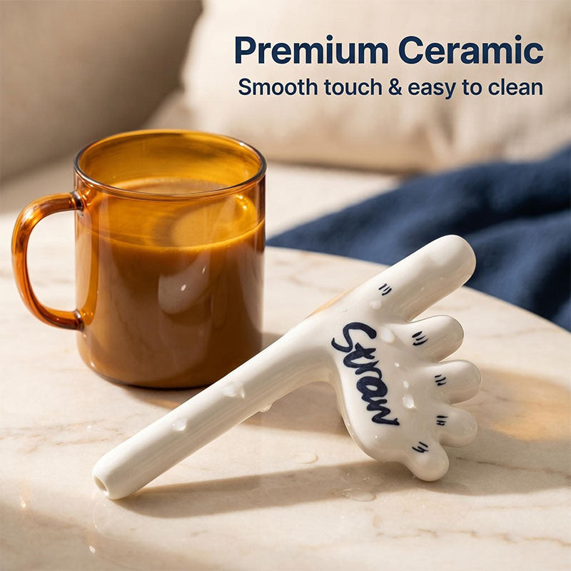 🔥Buy 1 Get 1 Free🌟Handmade Foot-Shaped Ceramic Straw