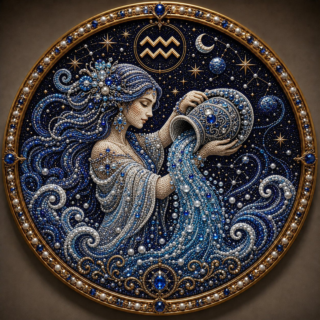 🔥 LAST DAY 49% OFF – ✨ Premium 3D Pearl 12 Zodiac Signs Art Kit ♈🌙💎
