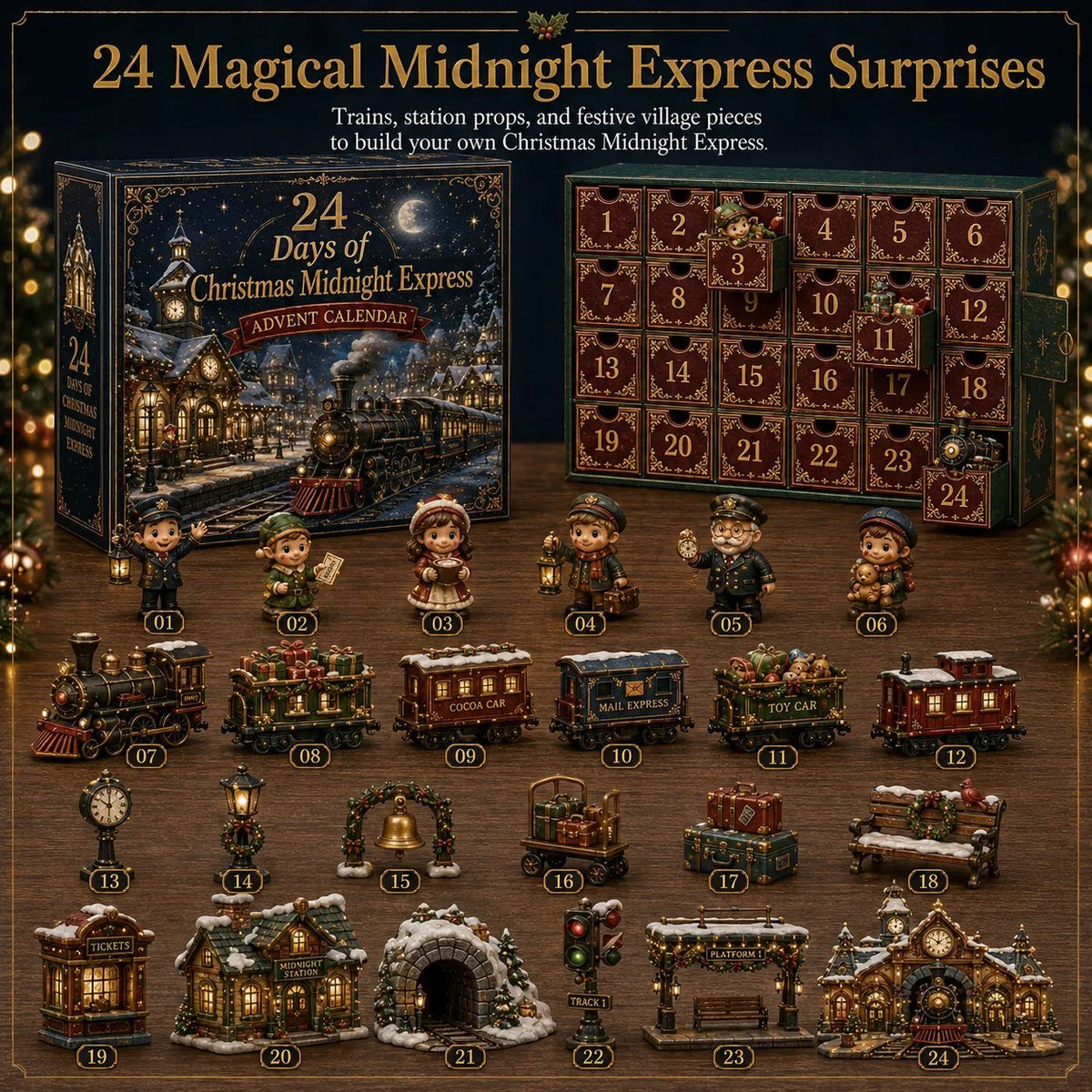 ✨🎄24 Days Of Christmas Village Friends Acrylic Ornament Advent Calendar