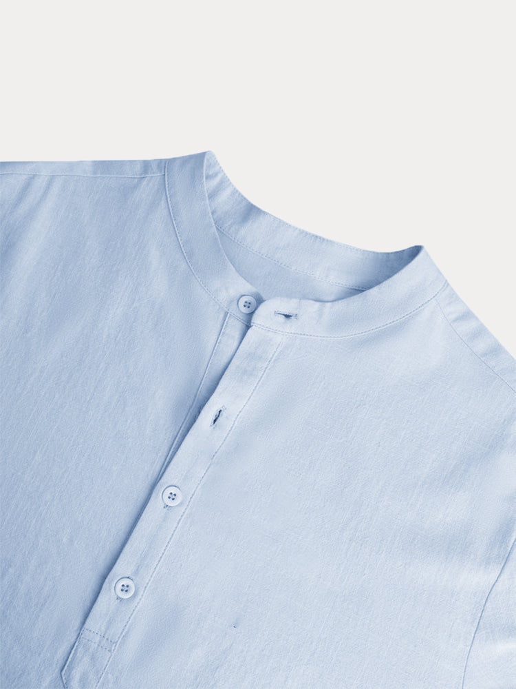 Men's  Cotton Linen Casual Long Sleeve Shirt