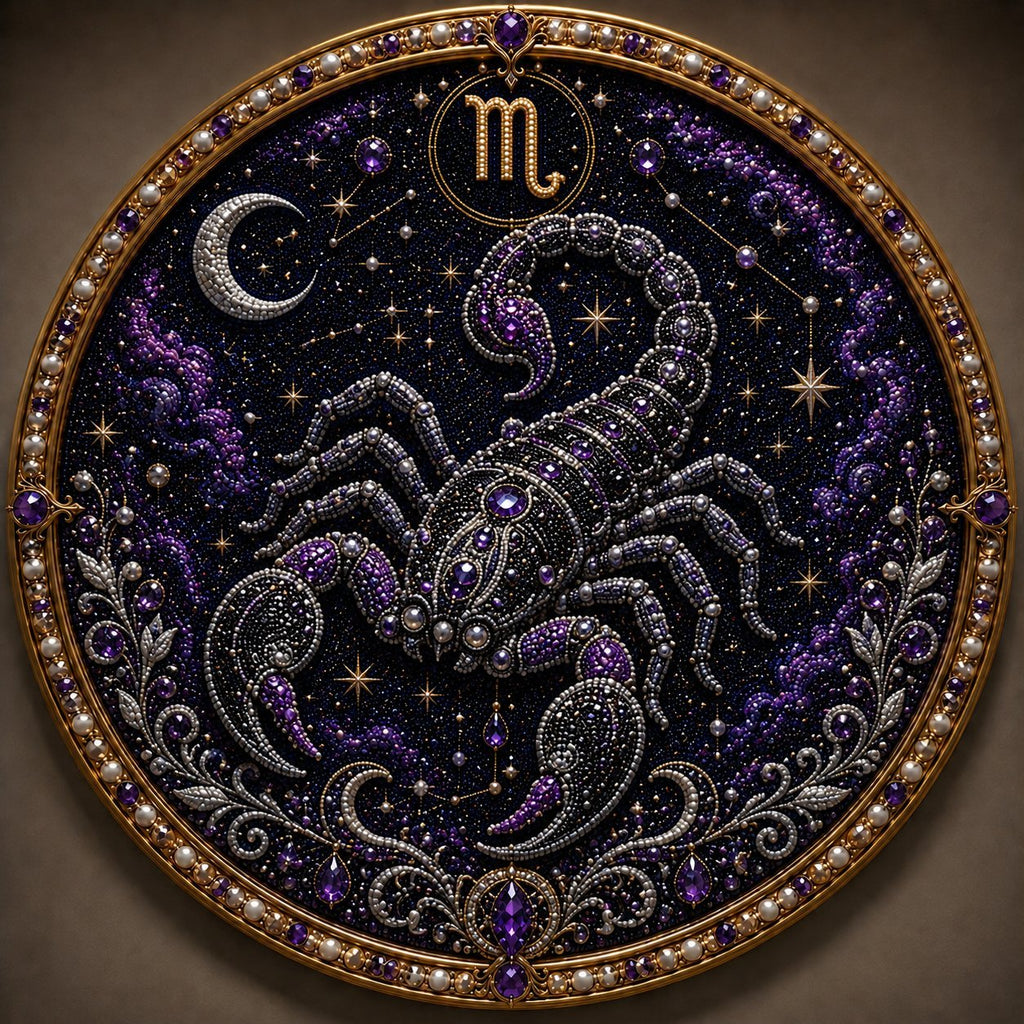 🔥 LAST DAY 49% OFF – ✨ Premium 3D Pearl 12 Zodiac Signs Art Kit ♈🌙💎