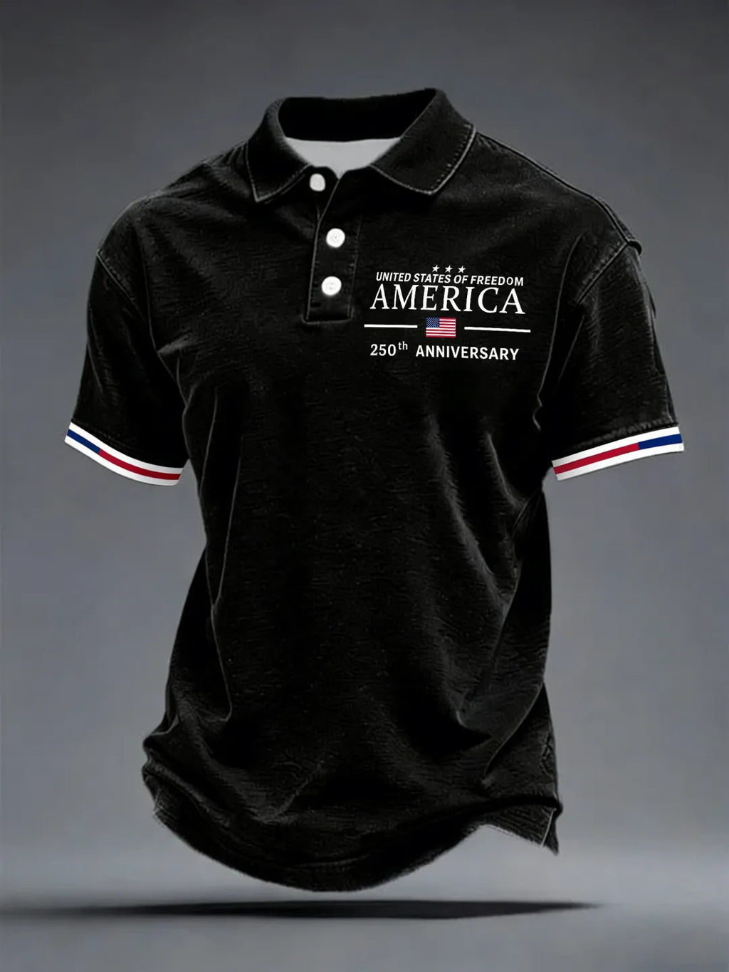Men's American 250th Anniversary Print Casual Polo Shirt