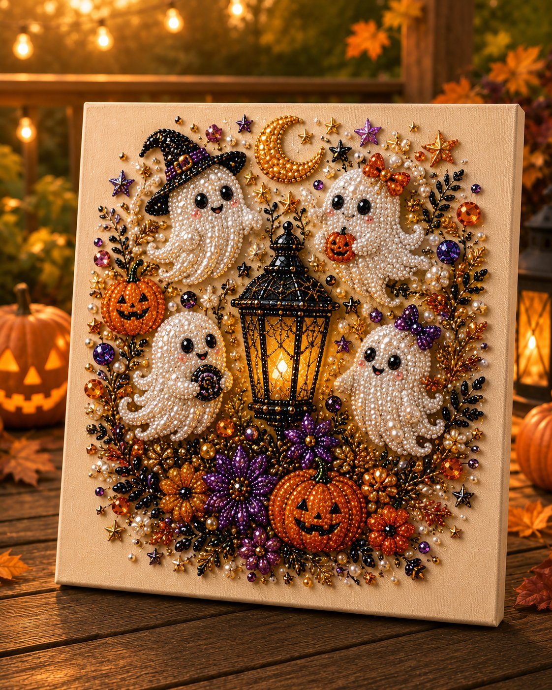 💥 Last Day 49% OFF – 👻✨ Halloween Pearl Art DIY Kit – Turn Tiny Pearls into Spooky-Cute Magic