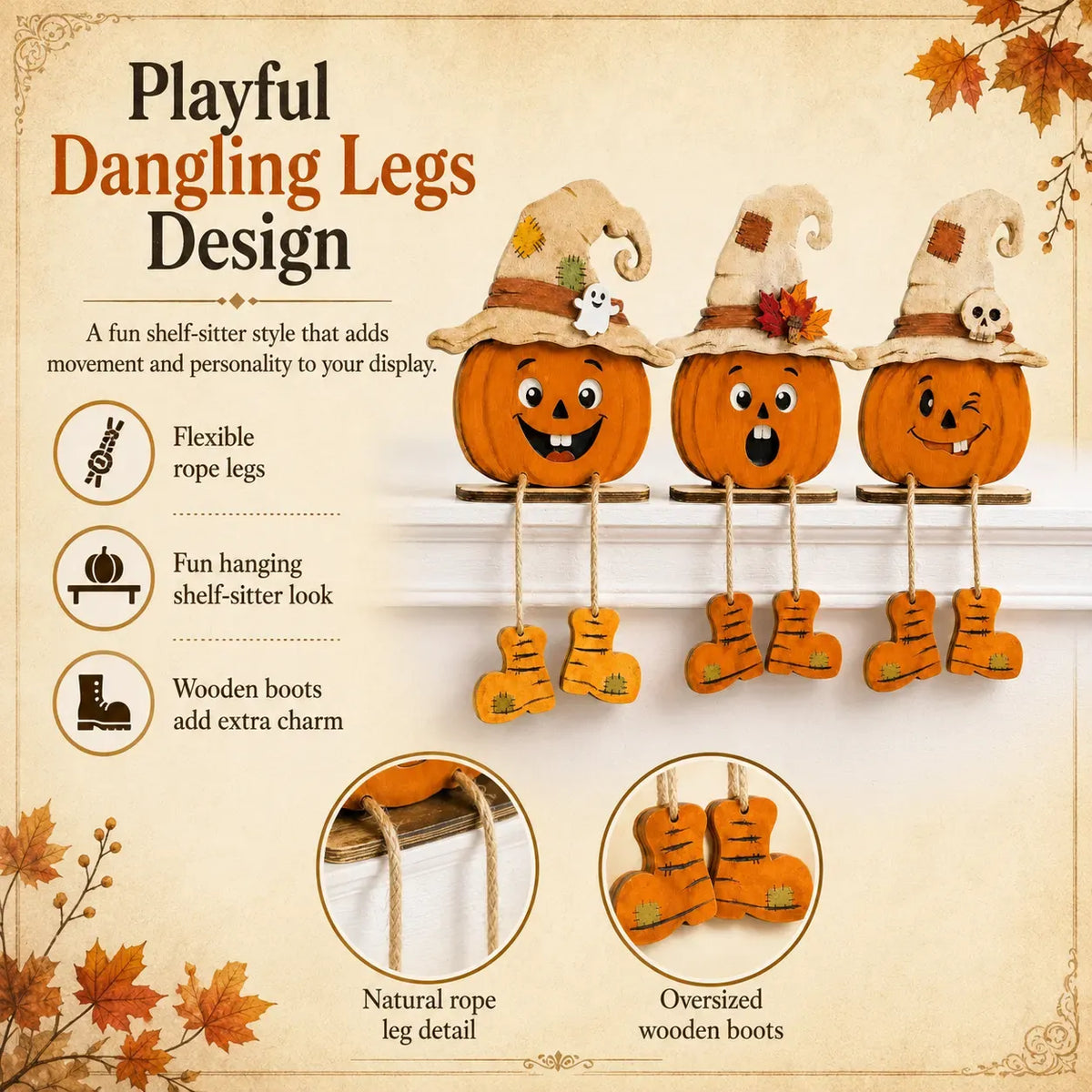 🎁Halloween Pumpkin Shelf Sitters(3Pcs)