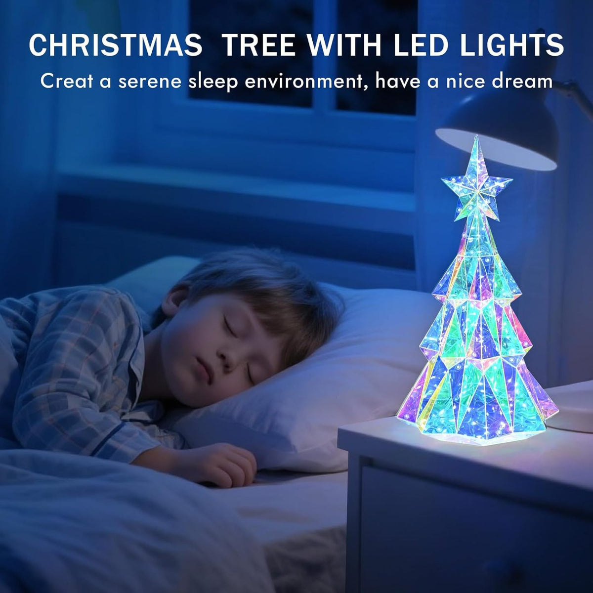 🎅 Early Christmas Sale 🎅✨3D Prismatic Iridescent Holographic Christmas Tree with LED Lights