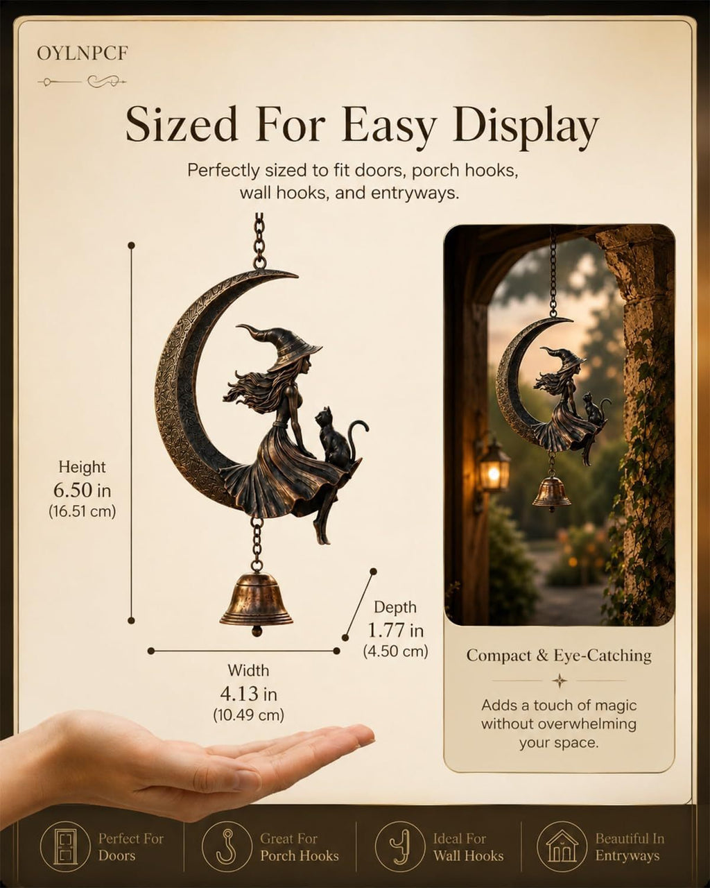 🔥LAST DAY 50% OFF - Witch Moon Black Cat Wind Chime