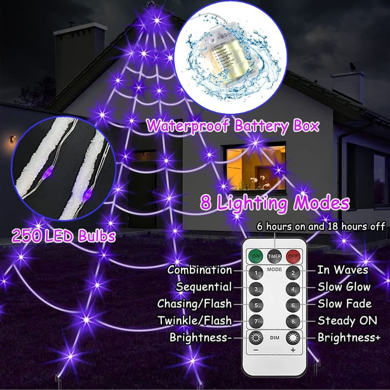 🎃Spooky Season Outdoor Spider Web Lights