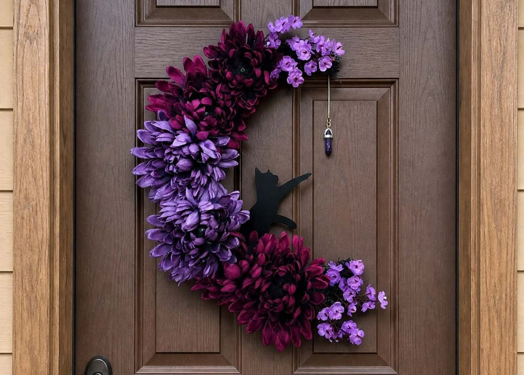 🔥Last Day 49% OFF - 🐈‍⬛🌙Handmade Halloween Cat Wreath(📦Buy 2 Free Shipping)