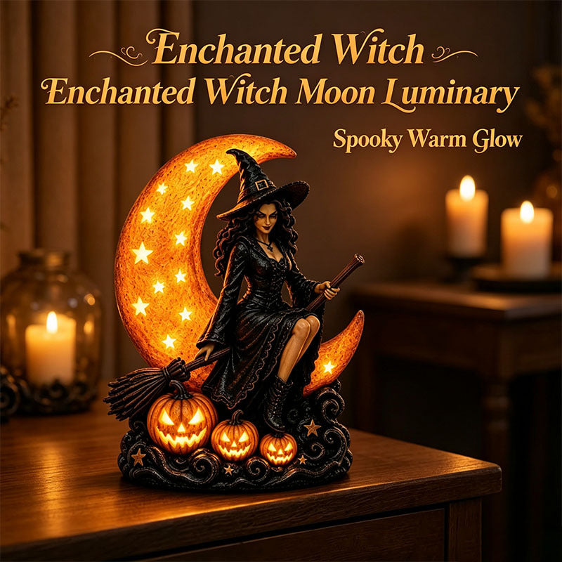 Enchanted Gothic Crescent Vintage Witch Moon LED Tabletop Lamp