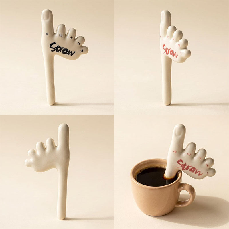 🔥Buy 1 Get 1 Free🌟Handmade Foot-Shaped Ceramic Straw
