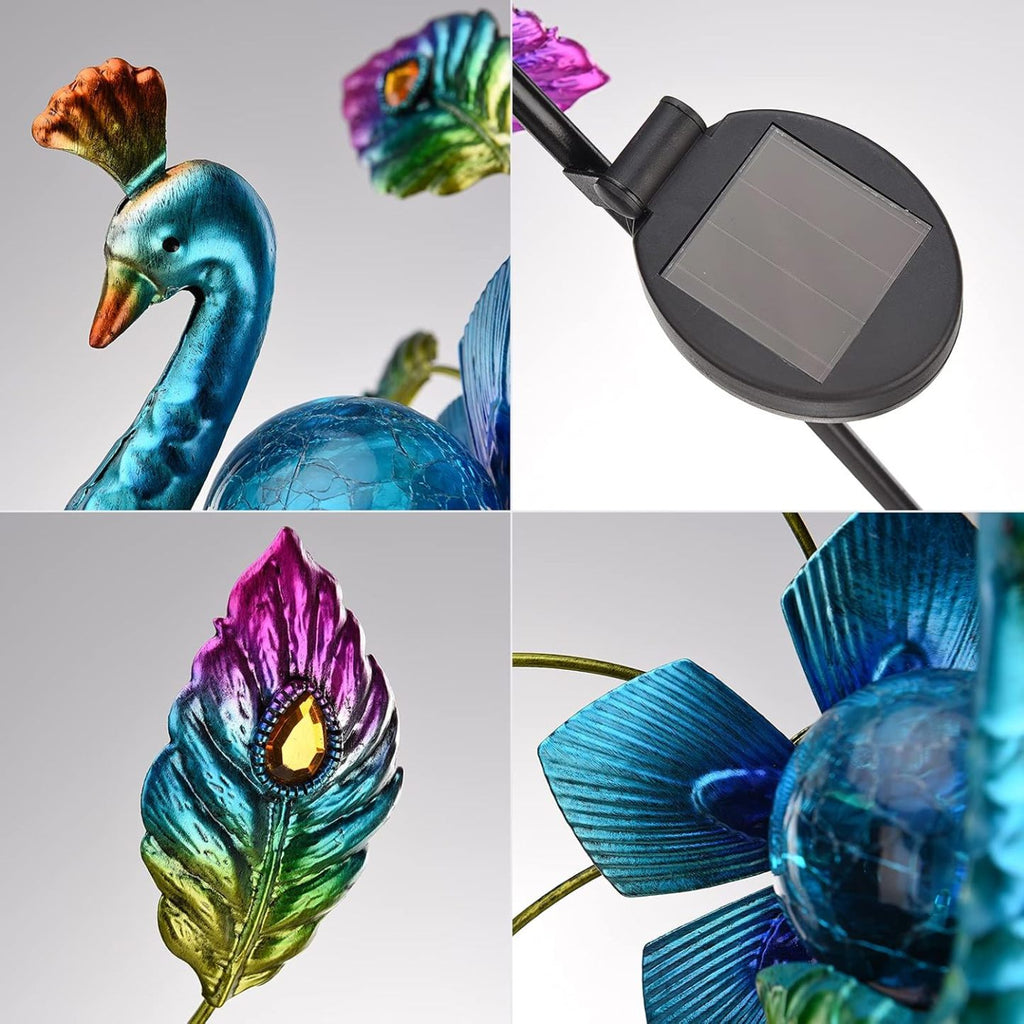 🔥Hot Sale🔥Solar Peacock Windmill Light – LED Pathway Light for Lawn, Garden & Outdoor Decor