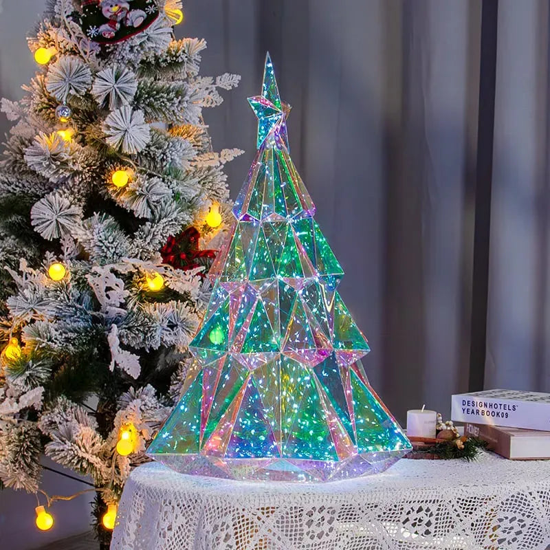 🎅 Early Christmas Sale 🎅✨3D Prismatic Iridescent Holographic Christmas Tree with LED Lights