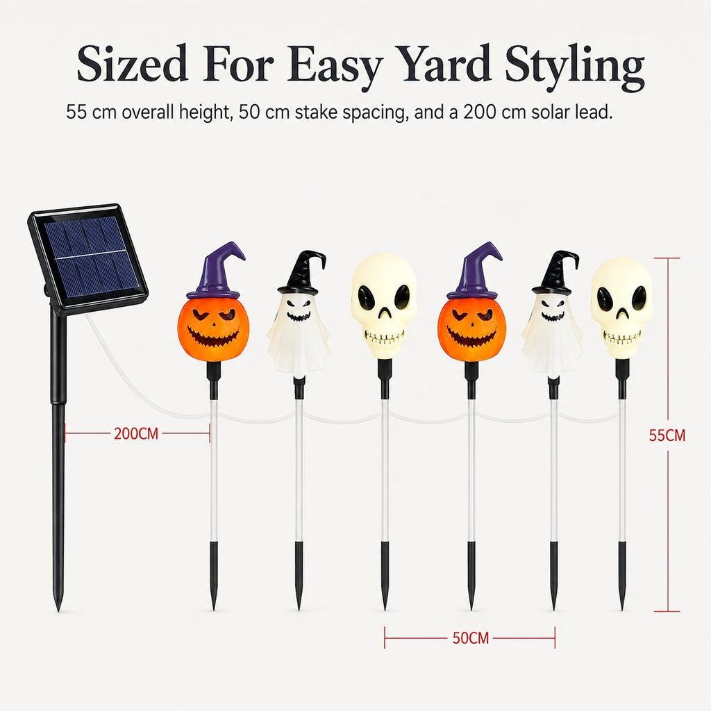 🎃 Halloween Solar Character Pathway Lights – 6-Piece Set