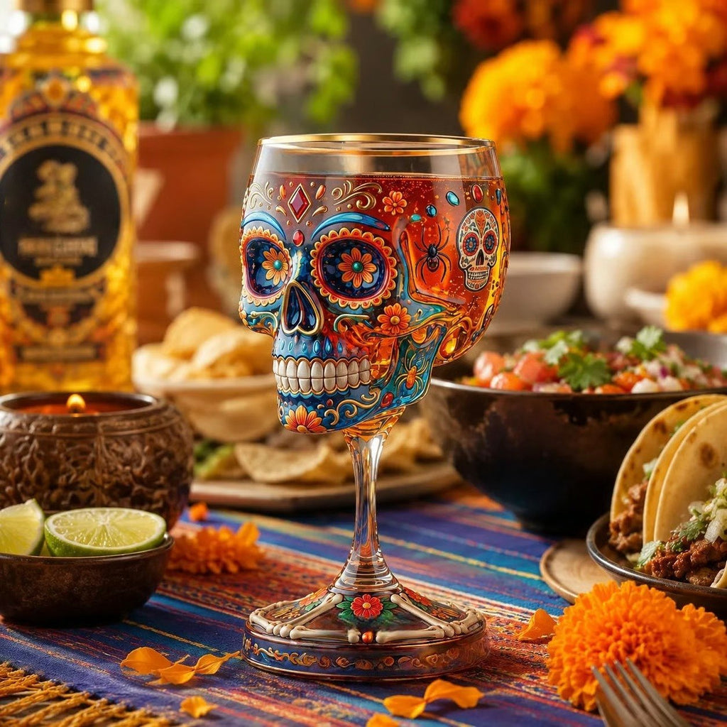 ❤️Day of the Dead Collector Goblet – Limited Edition Art Glass