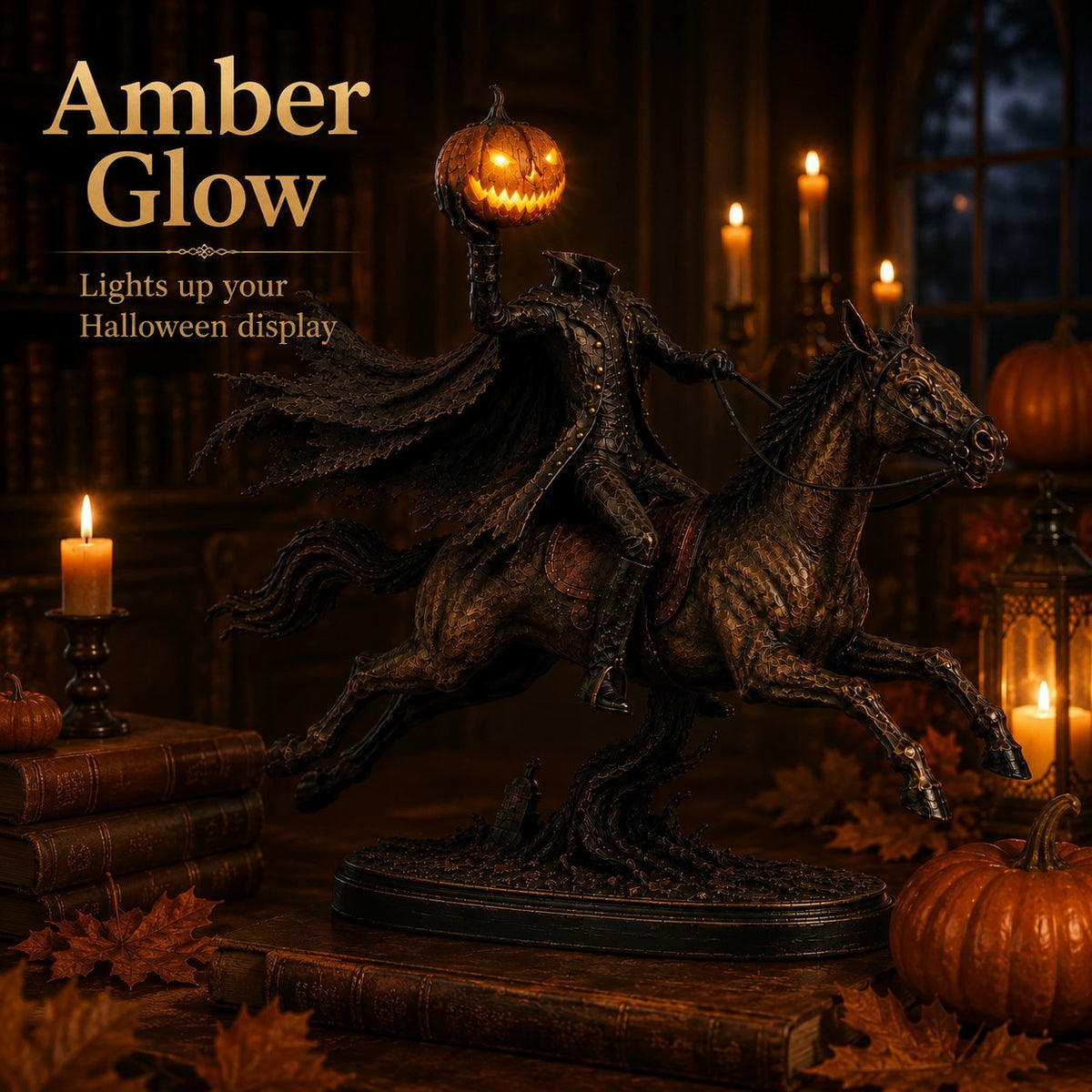 🎃🏇Midnight Chase Headless Horseman Statue