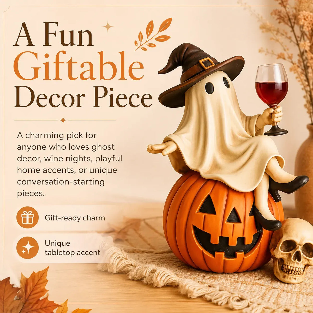 👻🍷Ghost Wine Night Halloween Decor