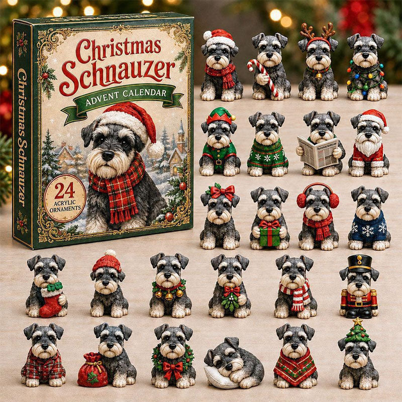 🎁🐶24 Days Schnauzer Acrylic Ornament Advent Calendar