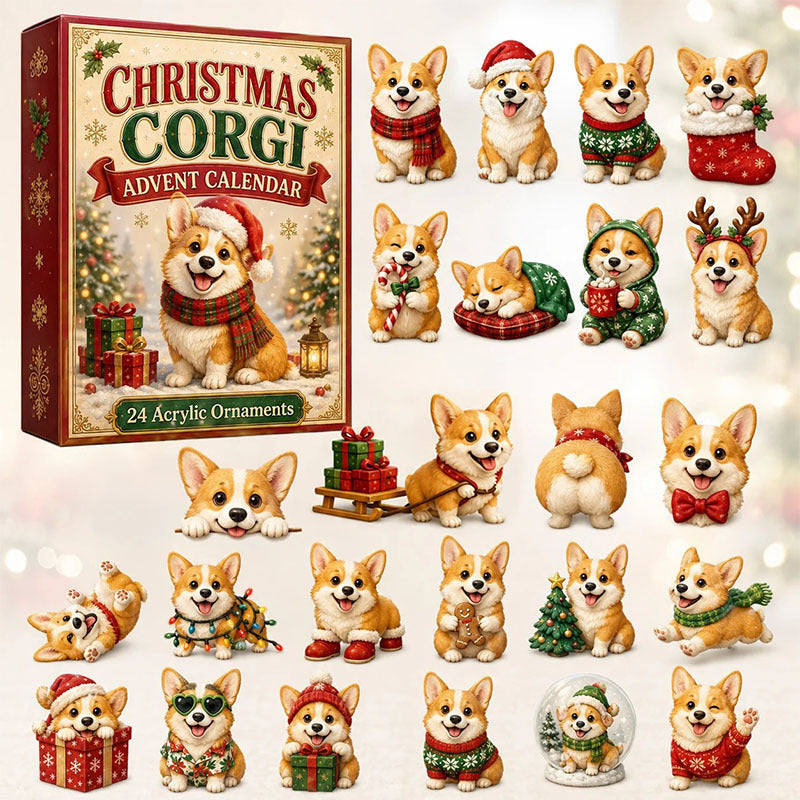 ❤️🐶24 Days Corgi Acrylic Ornament Advent Calendar