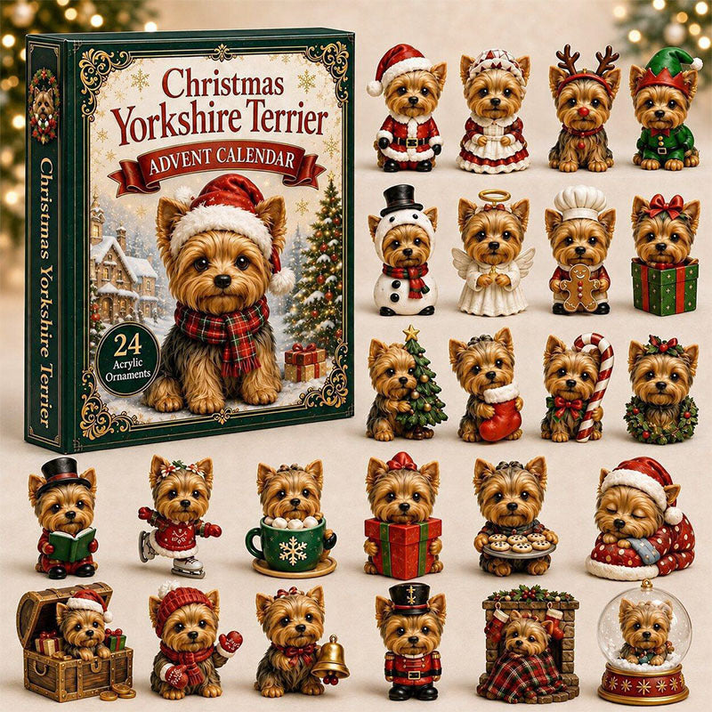 😍🐶24 Days Yorkie Acrylic Ornament Advent Calendar