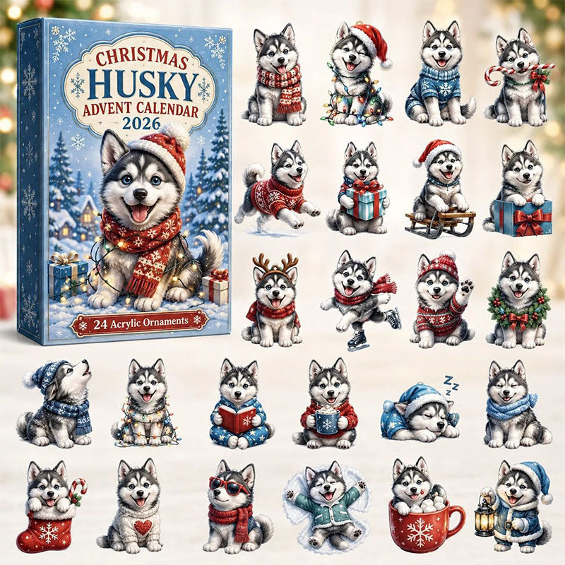 ❤️🐶24 Days Husky Acrylic Ornament Advent Calendar