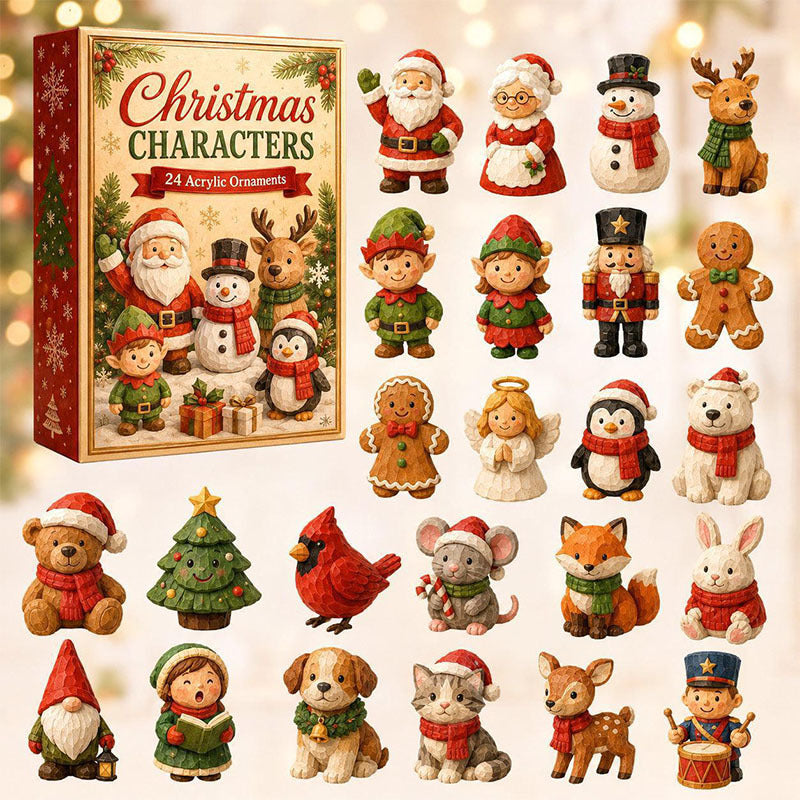 😍🎅24 Days Christmas Santa Acrylic Ornament Advent Calendar
