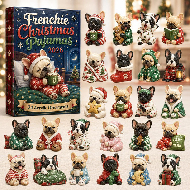 🐶24 Days Bulldog Acrylic Ornament Advent Calendar