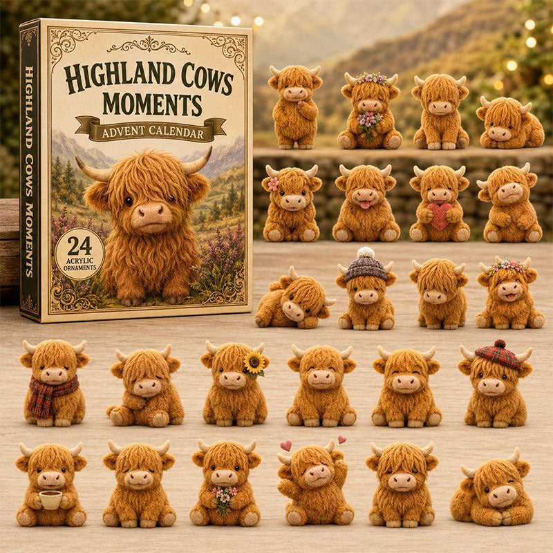 🐮24 Days Highland Cow Acrylic Ornament Advent Calendar