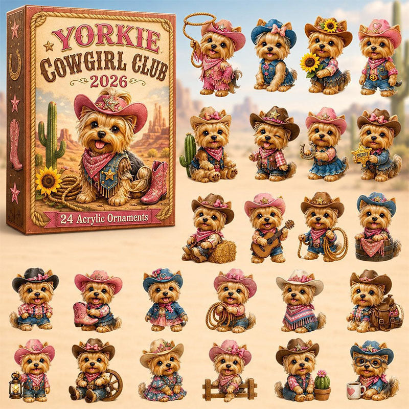 😍🐶24 Days Yorkie Acrylic Ornament Advent Calendar